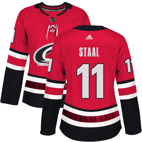 Adidas Hurricanes #11 Jordan Staal Red Home Authentic Women's Stitched NHL Jersey